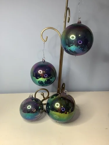 4 Pieces Glass Christmas Ornaments Glass Blown Taco Croissant Pizza Slice