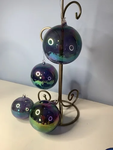 4 Pieces Glass Christmas Ornaments Glass Blown Taco Croissant Pizza Slice 2