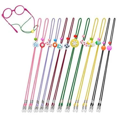 HALF CRESCEN Kids Glasses Strap (Pack of 12) Eyeglasses 21in, (Colorful)